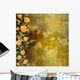 Grunge concrete wall with garland of painting rose Wall Mural