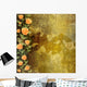 Grunge concrete wall with garland of painting rose Wall Mural