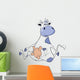 Blue cow. Cartoon Wall Decal