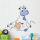 Blue cow. Cartoon Wall Decal
