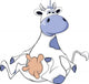 Blue cow. Cartoon Wall Decal