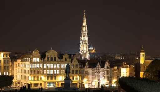 Old Town Brussels Night Wall Decal