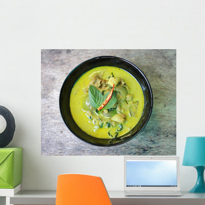 Green Pork Curry Thai shown on a wall