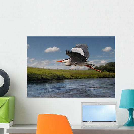 Heron Flight Wall Mural