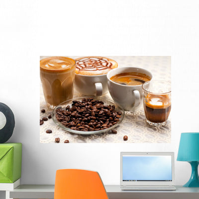 Selection Different Coffee Type shown on a wall