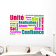 Cloud of Words Color Coaching Wall Mural
