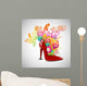 Happy Women's Day greeting card or background with a red ladies Wall Decal