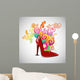 Happy Women's Day greeting card or background with a red ladies Wall Decal