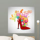 Happy Women's Day greeting card or background with a red ladies Wall Decal