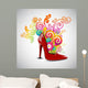 Happy Women's Day greeting card or background with a red ladies Wall Decal