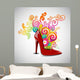 Happy Women's Day greeting card or background with a red ladies Wall Decal