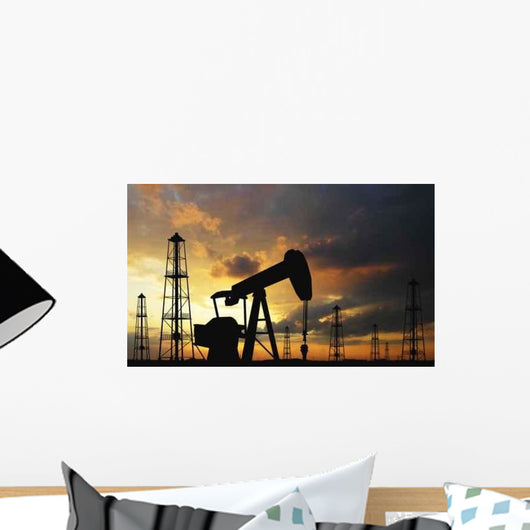 Silhouette Oil Pumps Wall Decal