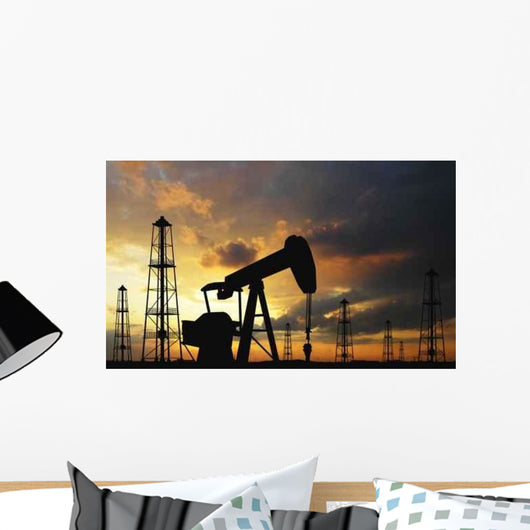 Silhouette Oil Pumps Wall Decal