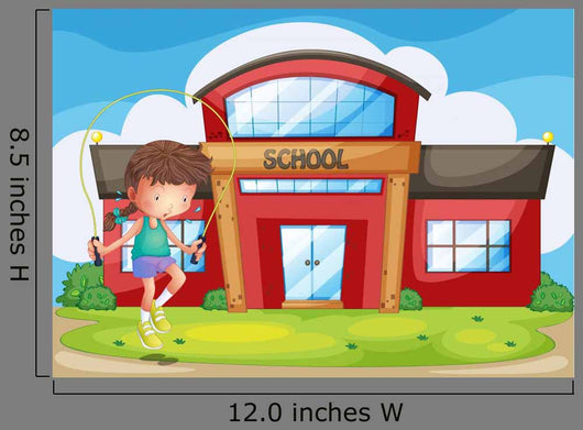 Girl Playing Front School