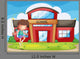 Girl Playing Front School