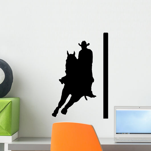 Cowgirl pole bending Wall Decal