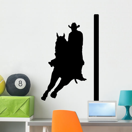 Cowgirl pole bending Wall Decal