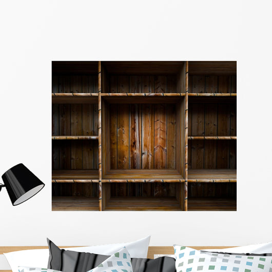 Empty Wood Shelf