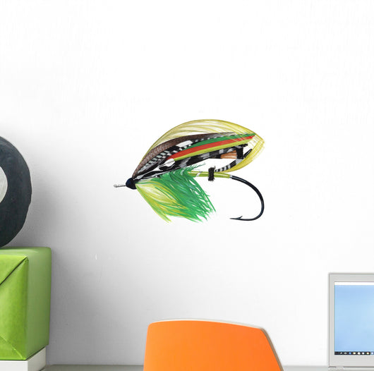 Green Highlander Classic Salmon Fly Wall Decal