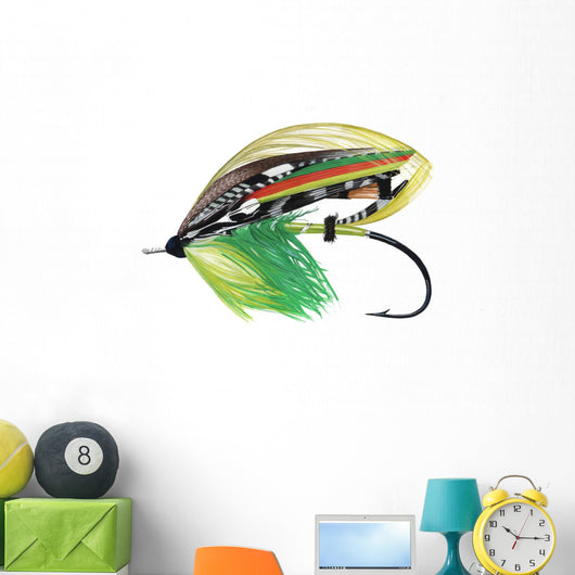Green Highlander Classic Salmon Fly Wall Decal