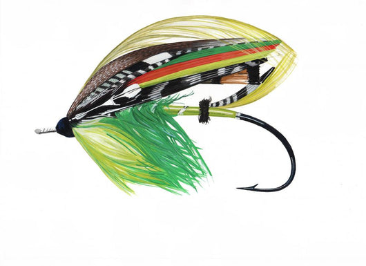 Green Highlander Classic Salmon Fly Wall Decal