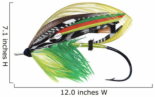 Green Highlander Classic Salmon Fly Wall Decal