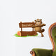 A Beaver Beside the Wooden Signboard Wall Decal