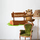 A Beaver Beside the Wooden Signboard Wall Decal