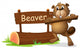 A Beaver Beside the Wooden Signboard Wall Decal