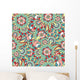 Seamless Green and Red Paisley Pattern Wall Decal