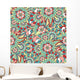 Seamless Green and Red Paisley Pattern Wall Decal