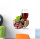 Wineglass and Grapes Basket Wall Decal