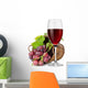 Wineglass and Grapes Basket Wall Decal