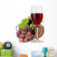 Wineglass and Grapes Basket Wall Decal