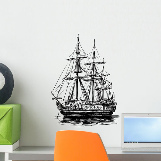 Ancient Sailboat Wall Decal