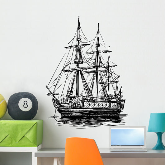 Ancient Sailboat Wall Decal