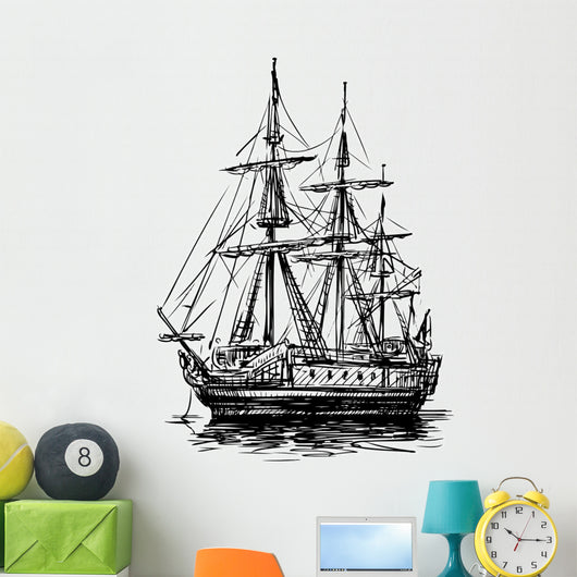 Ancient Sailboat Wall Decal