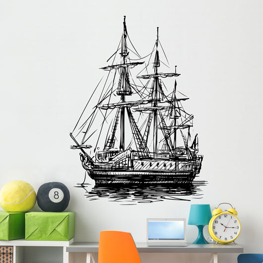 Ancient Sailboat Wall Decal