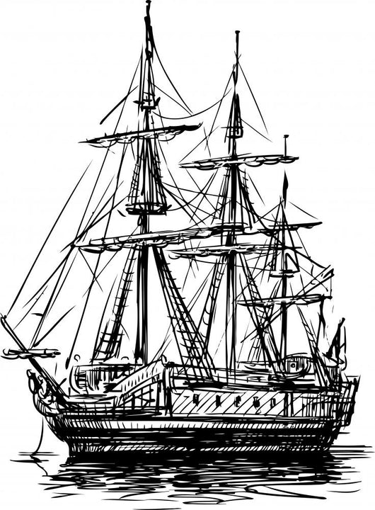 Ancient Sailboat Wall Decal