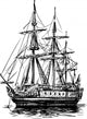 Ancient Sailboat Wall Decal