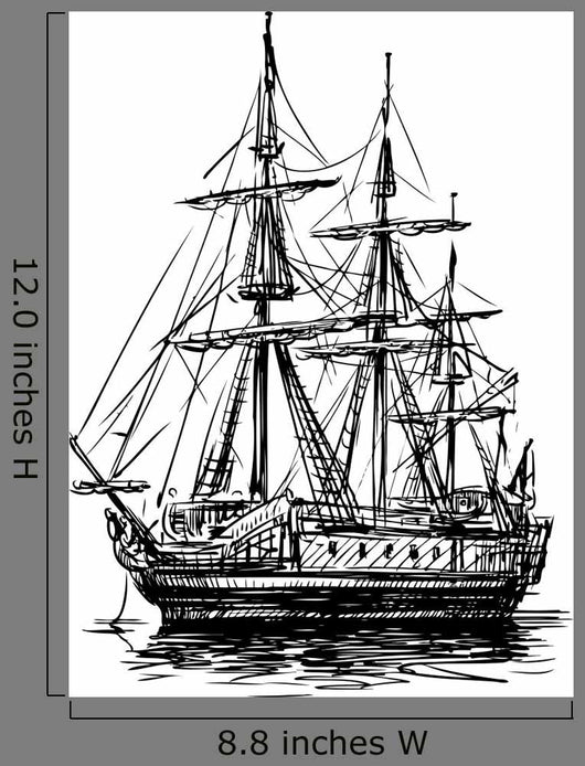 Ancient Sailboat Wall Decal