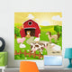 Vector Illustration of Farm Animals Wall Mural