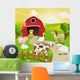 Vector Illustration of Farm Animals Wall Mural