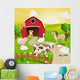 Vector Illustration of Farm Animals Wall Mural