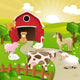Vector Illustration of Farm Animals Wall Mural
