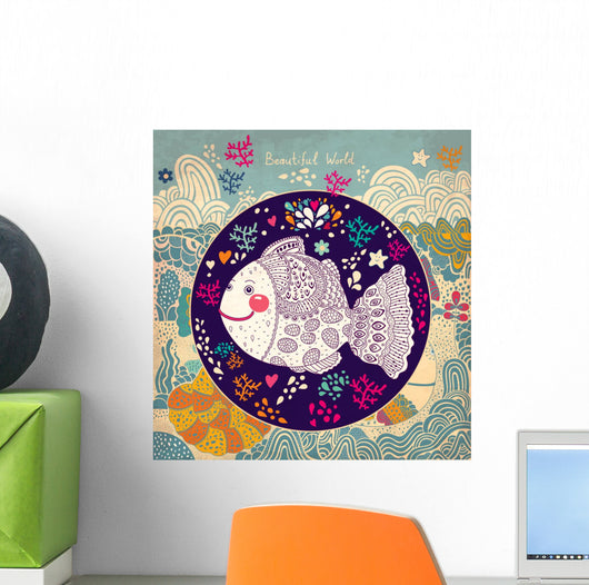 Vector Illustration with Fish
