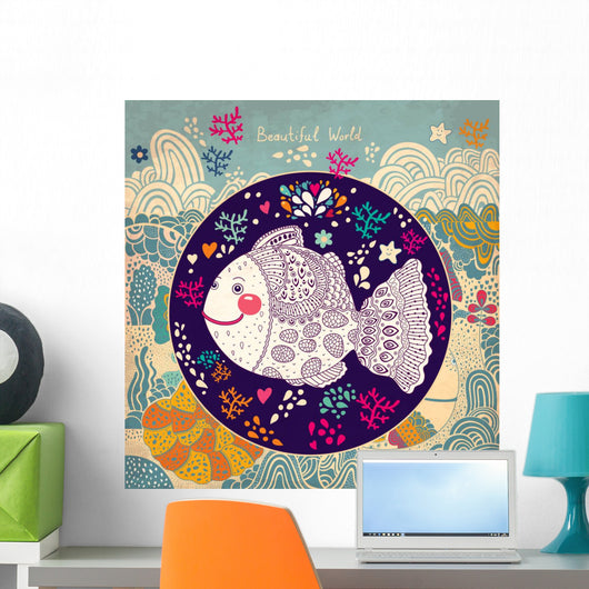Vector Illustration with Fish