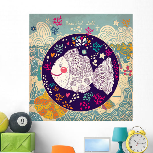 Vector Illustration with Fish