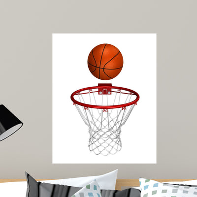 Basket Ball Wall Mural shown on a wall