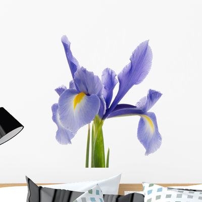 Purple Lily Flower Wall Decal shown on a wall